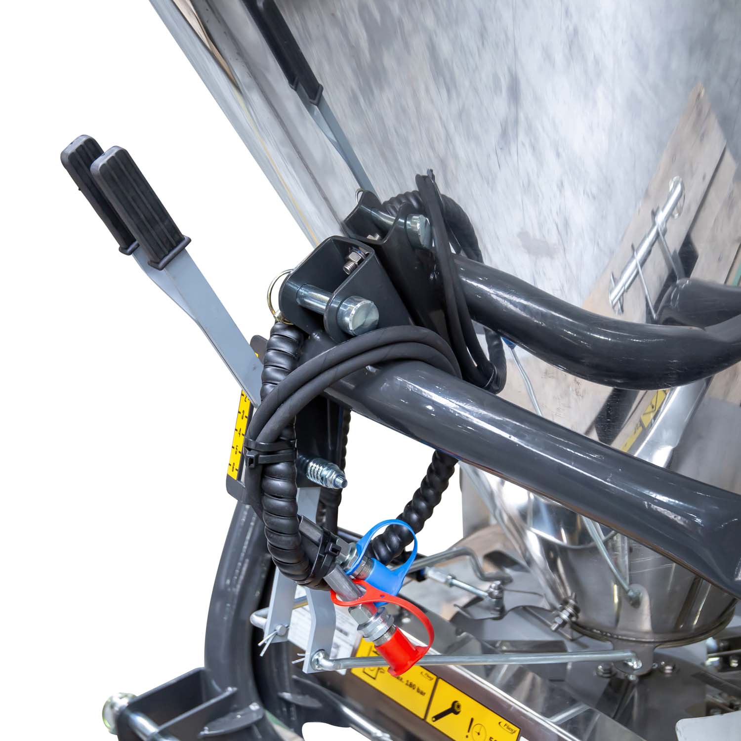 Salz- und Düngerstreuer - hydraulische Öffnung / mit Edelstahlbehälter – Bild 5