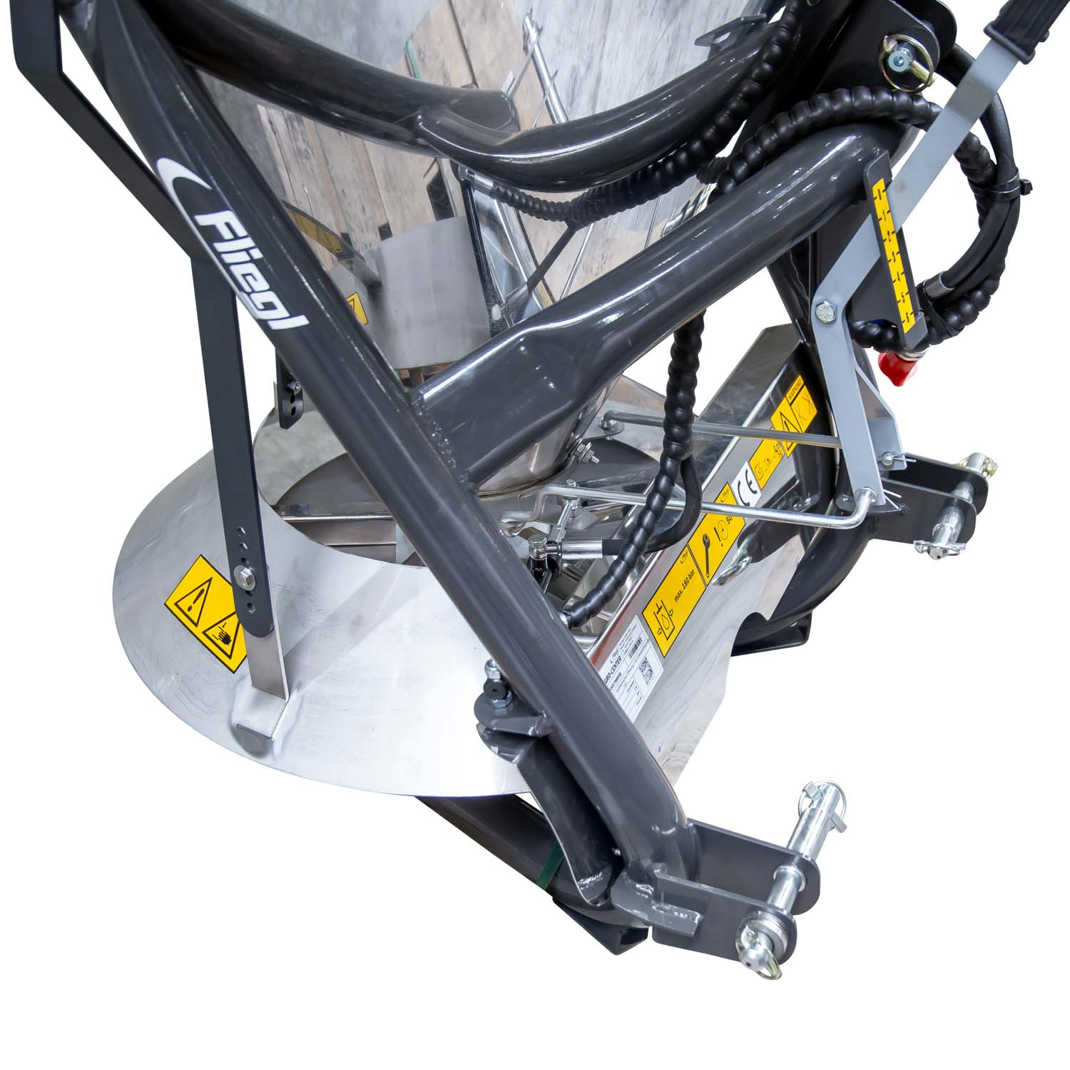 Salz- und Düngerstreuer - hydraulische Öffnung / mit Edelstahlbehälter – Bild 7